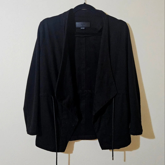 BLANK NYC Faux Suede Draped Moto Cardigan - Picture 1 of 6